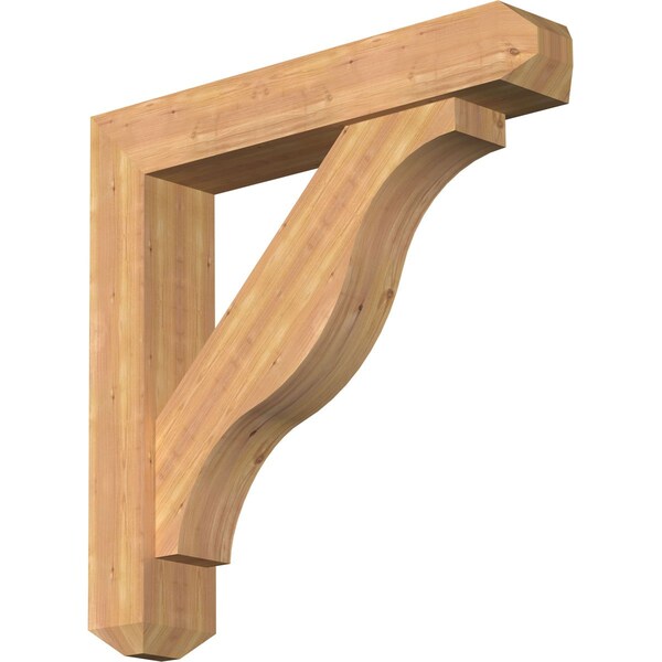 Ekena Millwork Funston Craftsman Smooth Bracket w/ Offset Brace, Western Red Cedar, 7 1/2"W x 40"D x 40"H BKT0806X40X40FST04SWR - main